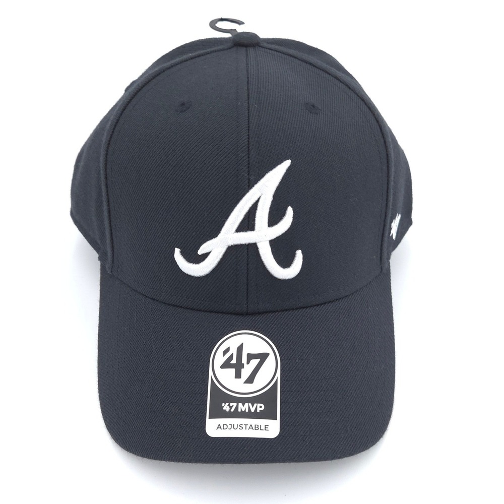 Atlanta Braves '47 Brand MVP Adjustable Hat Navy Blue MLB Baseball Cap OSFM NEW